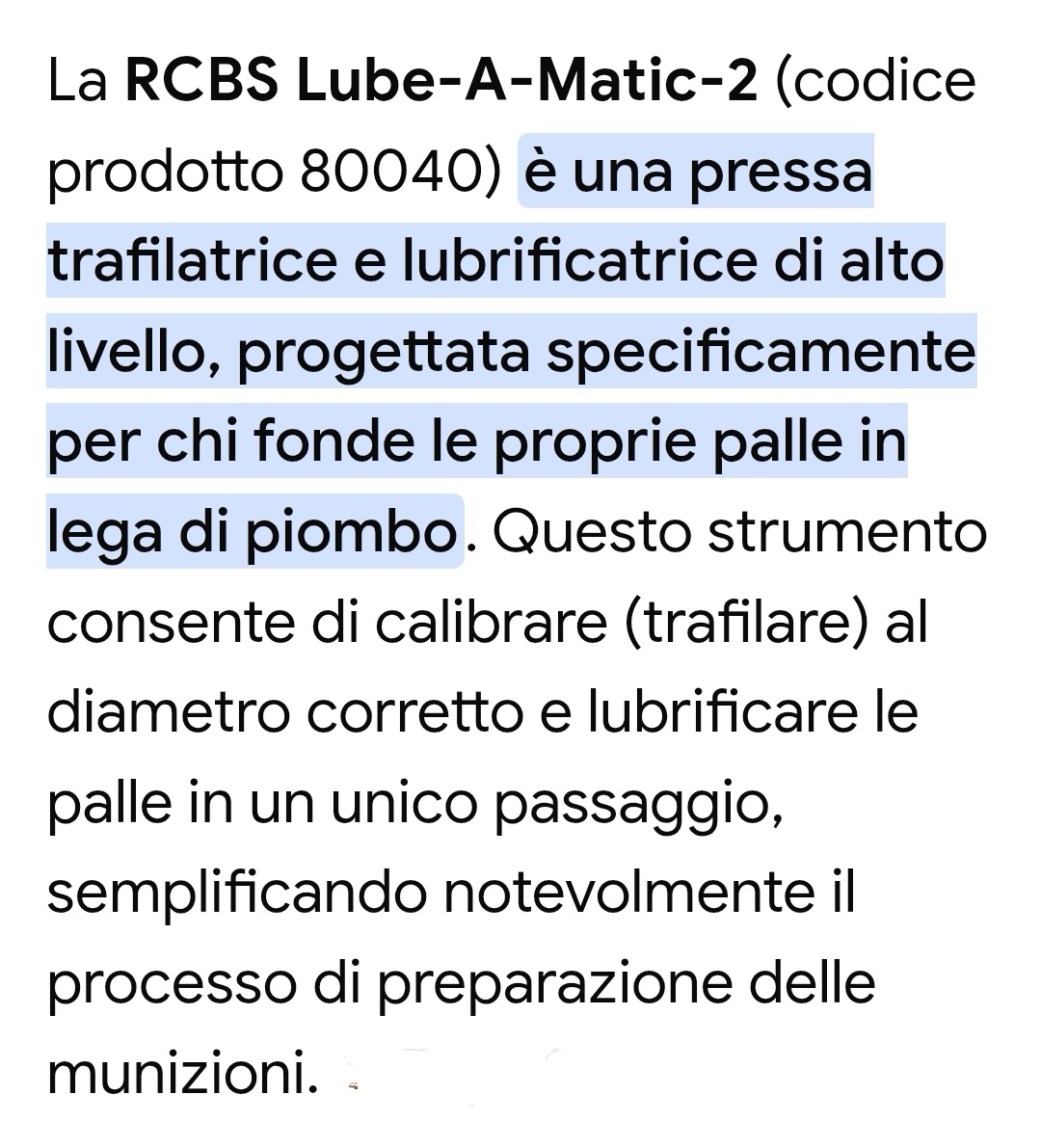 Pressa Trafilatrice RCBS – Lube – A – Matic 2